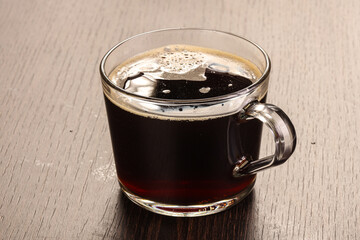 Americano coffee in the cup