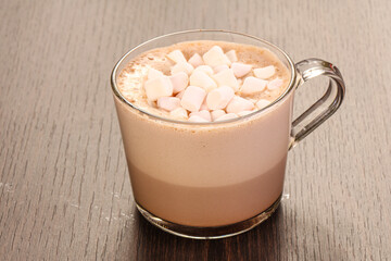 Hot chocolate with few marshmallow
