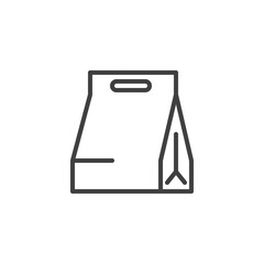 Paper lunch bag line icon