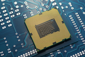 CPU on printed circuit board pcb.