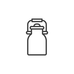 Milk can line icon