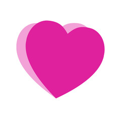 Pink heart design on white background