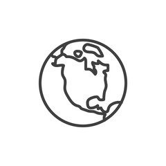 Earth planet line icon