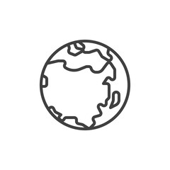 Earth planet continent line icon