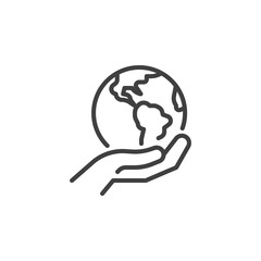 Save the planet line icon
