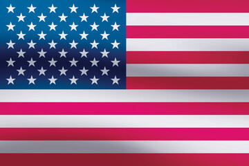 Background waving in the wind American flag. Background for patriotic national design.