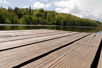 Fototapeta na wymiar wooden pier on the water