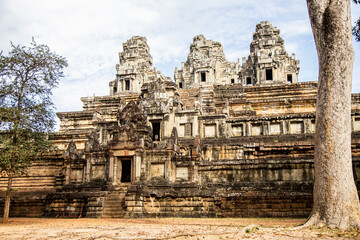 Ancient temple ruins in the jungles of Siem Reap, Cambodia