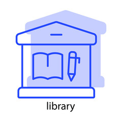 Library icon. the icon can be used for application icon, web icon, infographics, Editable stroke. Design template vector