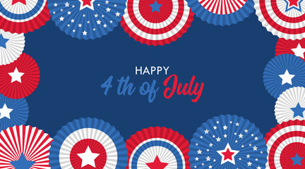 4th of july USA Independence day abstract background. Template for cards, stickers and party invitations.