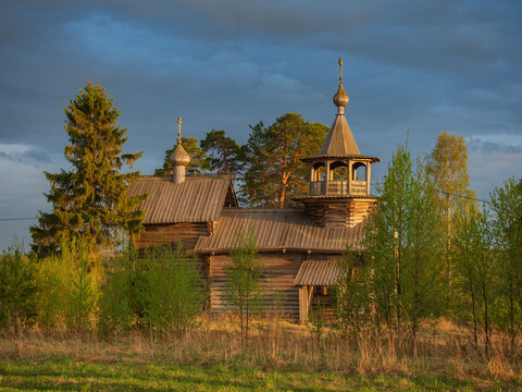 Chapel Of The Nativity Of The Blessed Virgin Mary In The Village Of Manga. Pryazhinsky District Of The Republic Of Karelia.