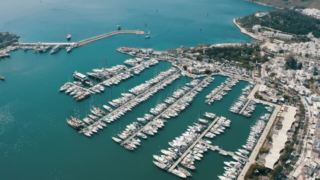 Bodrum Marina - Aerial footage 4k