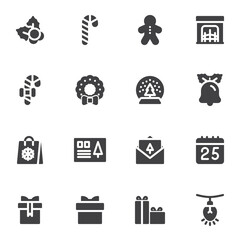 Christmas related vector icons set