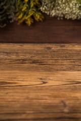 Natural remedy, mortar and herbs, space for your text