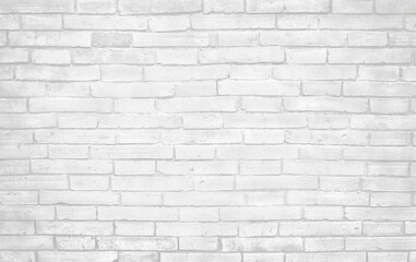 Fototapeta na wymiar White grey brick wall texture with vintage style pattern for background and design art work.