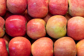 Organic red apple. Close-up apple background