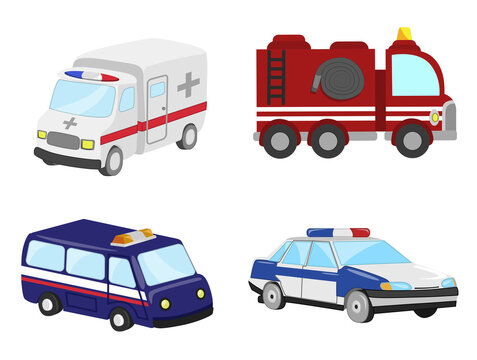 A set of special emergency vehicles for help