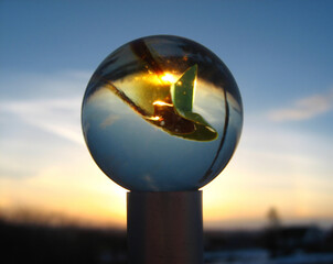 Sunset inside a glass sphere