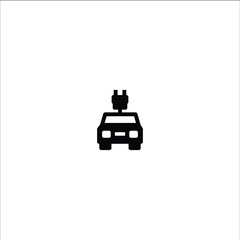 Electric car solid icon vector