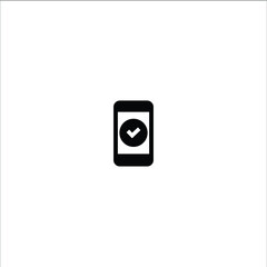 Check mark on smartphone screen. Payment approved icon