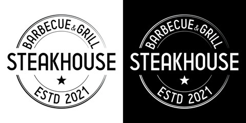 Steakhouse, barbecue, grill - vector logo