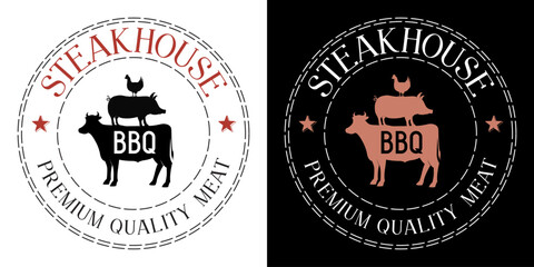 Fototapeta na wymiar Steakhouse, barbecue, grill - vector logo