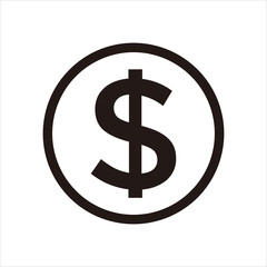 money coin dollar icon logo isolated. design template, vector illustration.