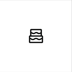 Birthday, wedding cake outline icon- vector