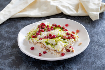 The traditional Ramadan dessert gullac. Milk dessert.