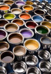 Fototapeta premium Colours paint can Rainbow colors background