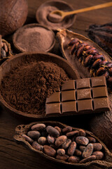 Chocolate sweet, cocoa and food dessert background