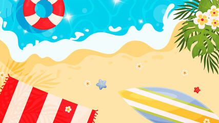 Summer beach background. Vector illustration