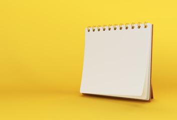 3D Render Notebook mock up with clean blank for design and advertising, 3d illustration perspective view.