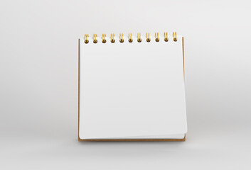 3D Render Notebook mock up with clean blank for design and advertising, 3d illustration perspective view.