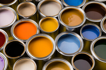 Colorful paint can, Creativity concept