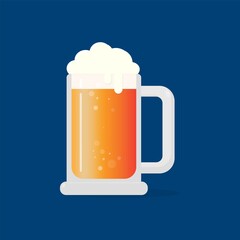 beer mug vector design isolated on blue background