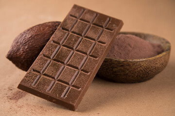 Milk and dark chocolate, candy sweet background