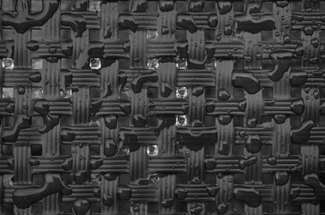 Close up water drops on metal surface can be used for web design