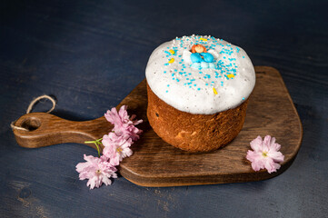 Glazed Easter cake with sprinkles