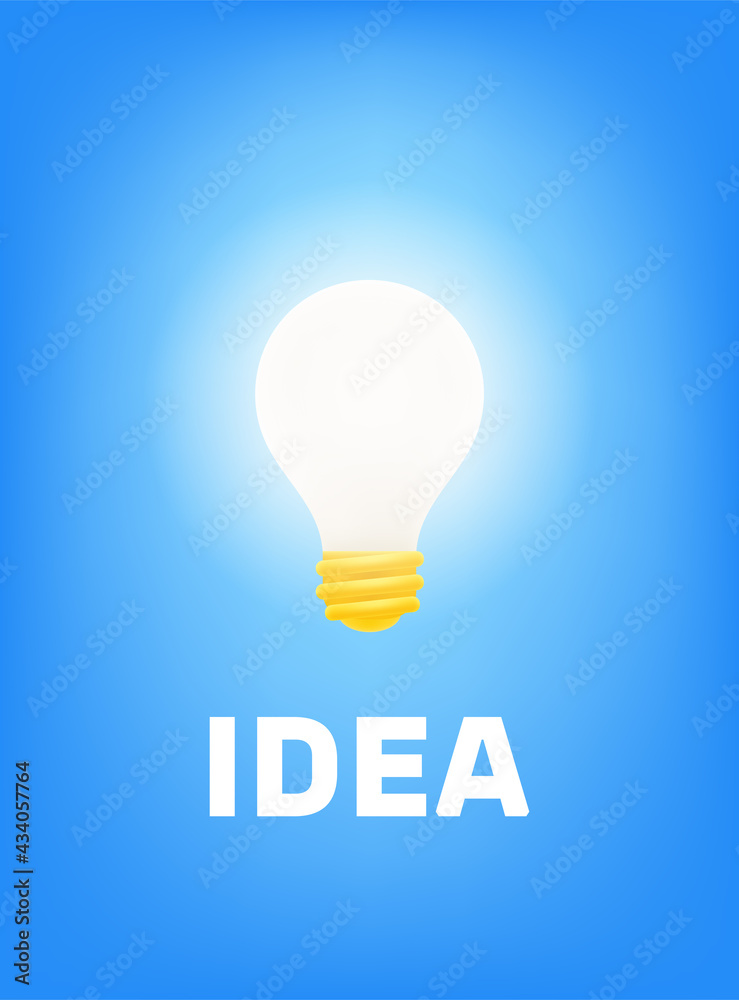 Poster idea concept. vector illustration with dhining lightbulb