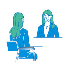 面接を受ける女性