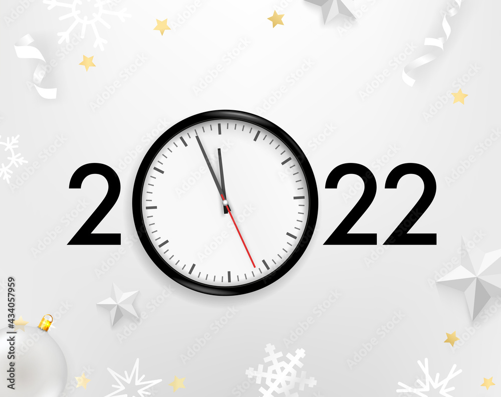 Poster 2022 new year greeting card. top view vector illustration
