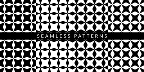 Abstract Black And White Geometric Background Patterns Vector Set