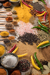 Aromatic spices and Still Life background