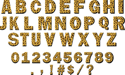 Vector Of The Leopard alphabet