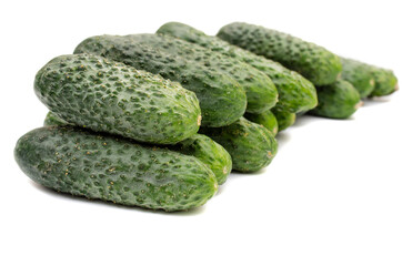 Lots of cucumbers on isolated white background