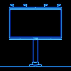 Continuous line art Frame billboard neon concept