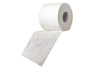 White toilet paper isolated on white background