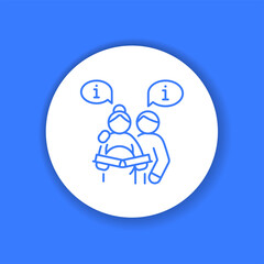 Courses for future parents color glyph icon. Pictogram for web, mobile app, promo.