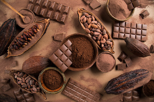 Bar Of Chocolate, Cocoa Beans